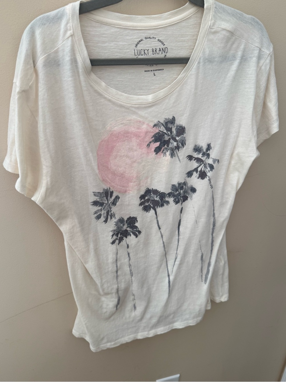 Lucky Brand  palm t-shirt cotton oversized size Large